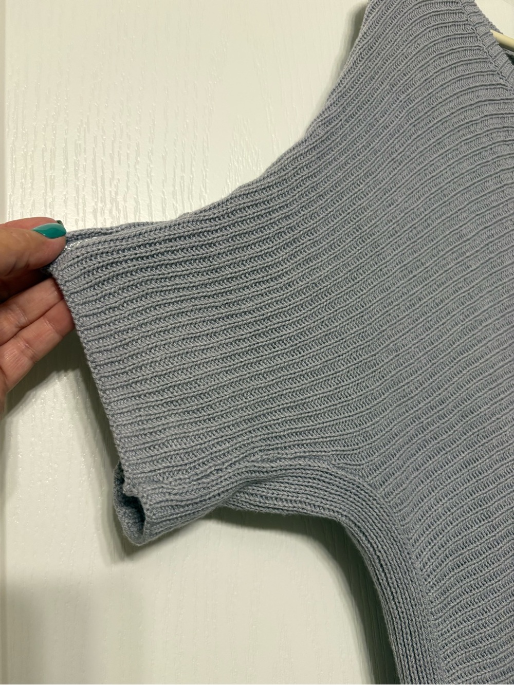 WHBM Light Gray Ribbed Knit Top - Picture 7 of 10